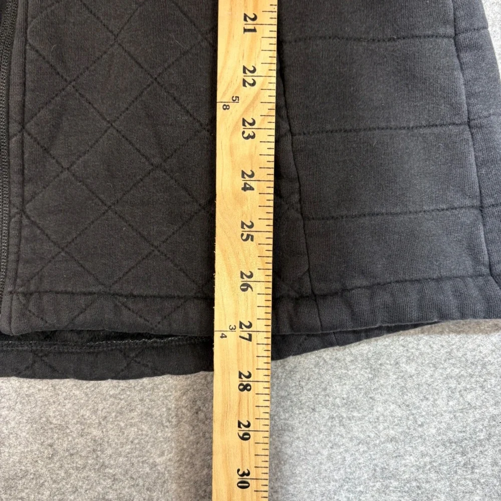 The North Face Womens Black Quilted Full Zip Jacket Faux Fur Collar Size M